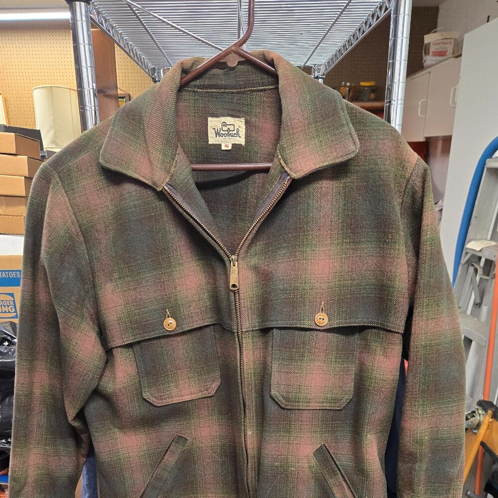 Woolrich Vintage Plaid Camping Hunting Wool Full Zip Up Jacket